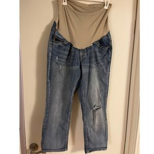 Indigo Blue Plus Size Maternity Capris